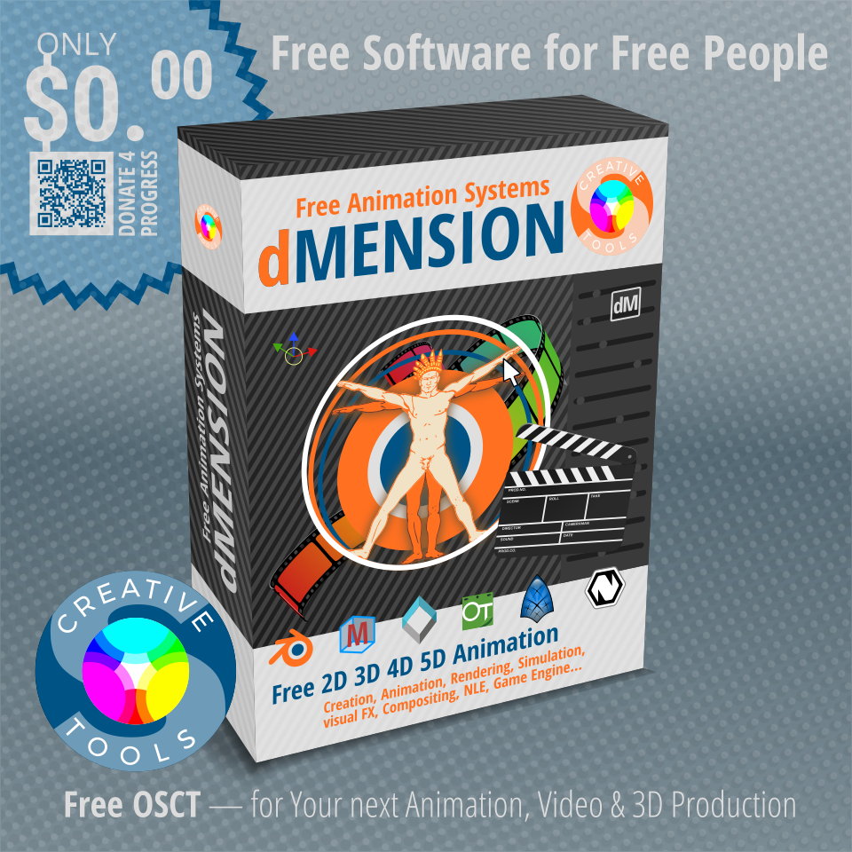2D Animation – Free Software Bundle – Blender – FOSS – 3D Tool Set Package – POP Art Video – OpenToonz, free Product – Natron – Vector Illustration Animation – dMENSION