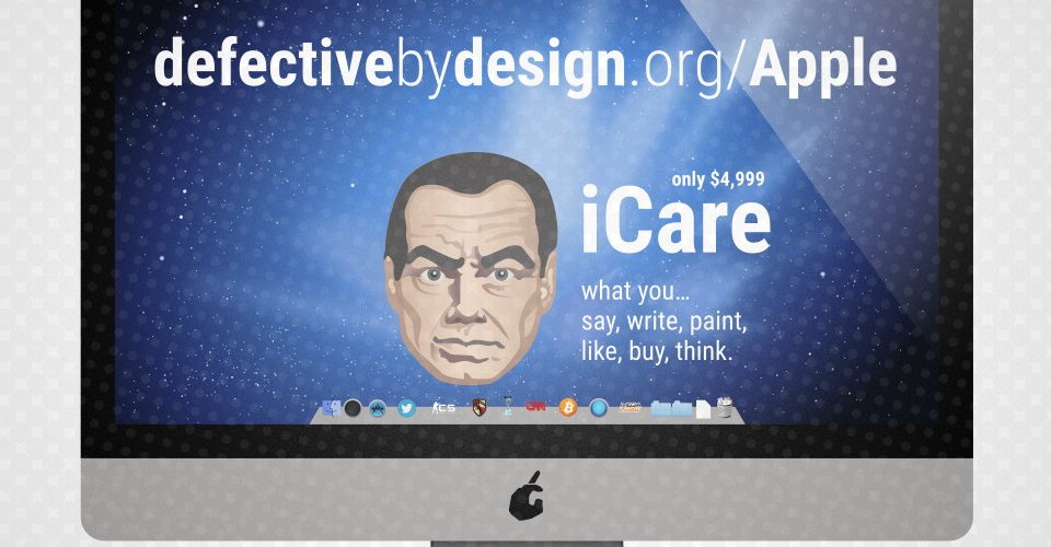 iMac – Pop Art – iCare - Big Brother – Apple Mac OS-X – PRISM Darwin Privacy Award – Vector Illustration by gfkDSGN