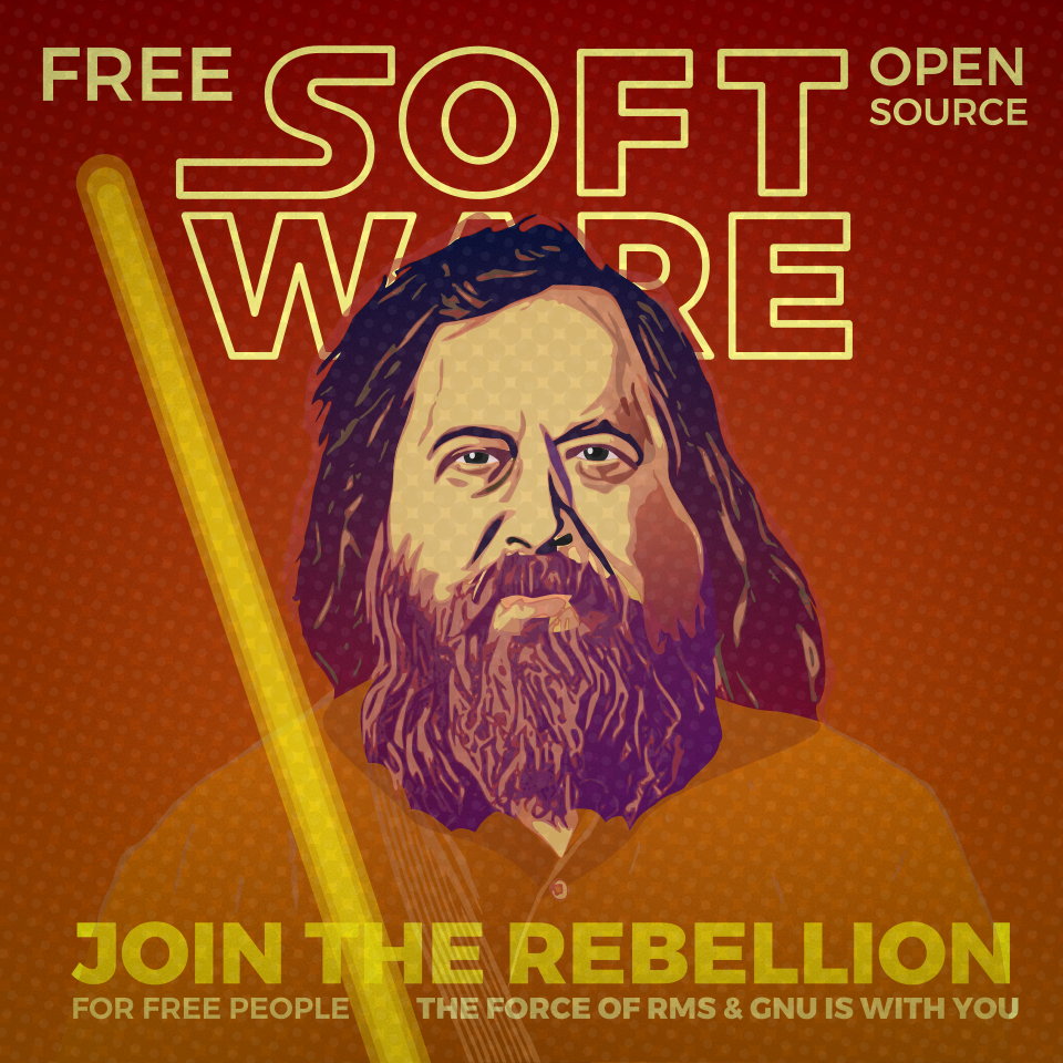 Richard Stallman – Pop Art Portrait – GNU Linux – FOSS Rebellion – FSF Founder – RMS Vector Illustration by gfkDSGN