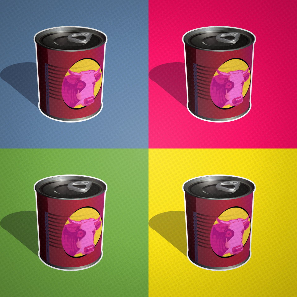 Beef Tin – multi-color Pop Art – Meat Can – Production Protest – Product Illustration by gfkDSGN