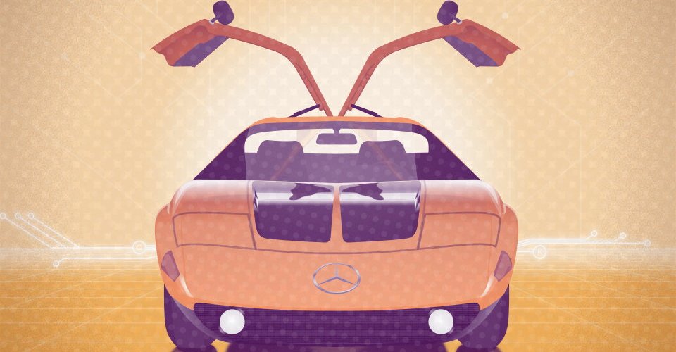 Andy Warhol – Arcade Games – Mercedes Benz – Typ C111 – POP Art – 1969 Classic Cars – Vector Illustration by gfkDSGN