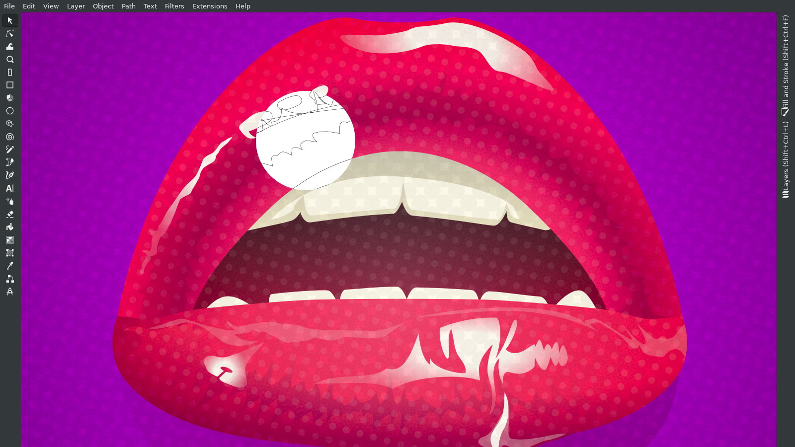Glossy Lipstick – POP Art – Vector Design – Beauty Queen – CGI graphics – Screenshot Inkscape – Illustration by gfkDSGN