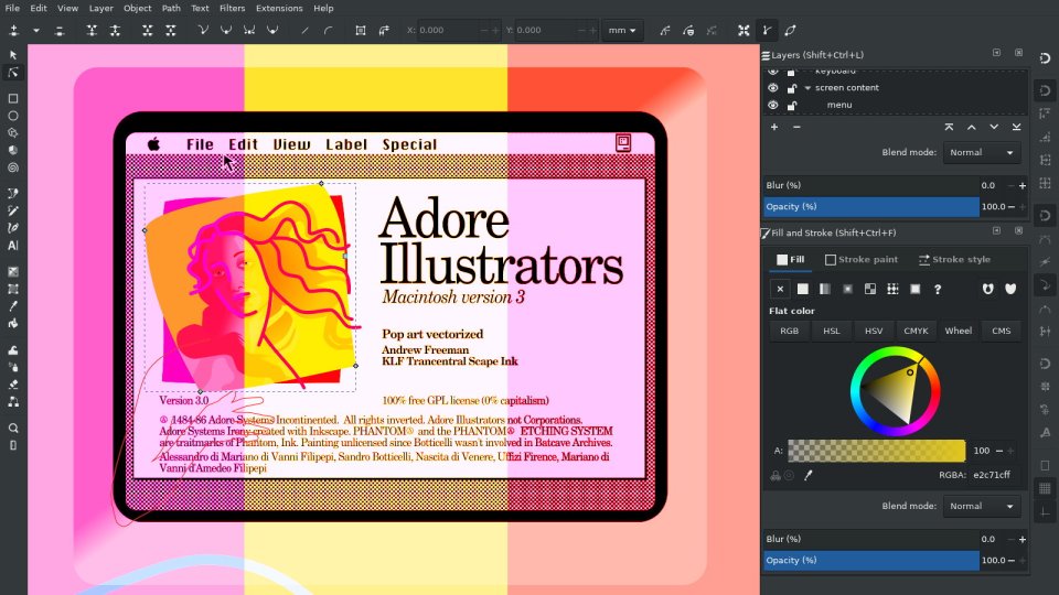 Vector Portrait Illustration – Birth of Venus – Retro POP – Adobe Illustrator – Apple Macintosh – Splashscreen – Inkscape vectors by gfkDSGN