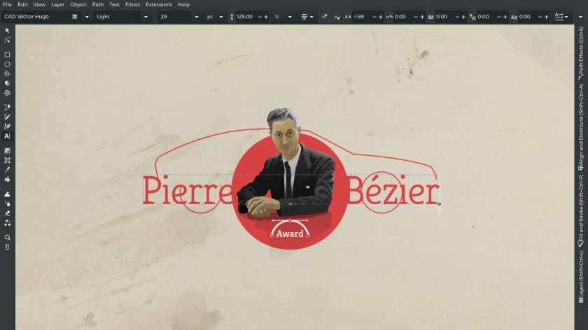 Pierre Bézier ✅ Vector Portrait Illustration – Automotive Computer Aided Design – CGI – Tech Award – Car Silhouette – SVG by gfkDSGN